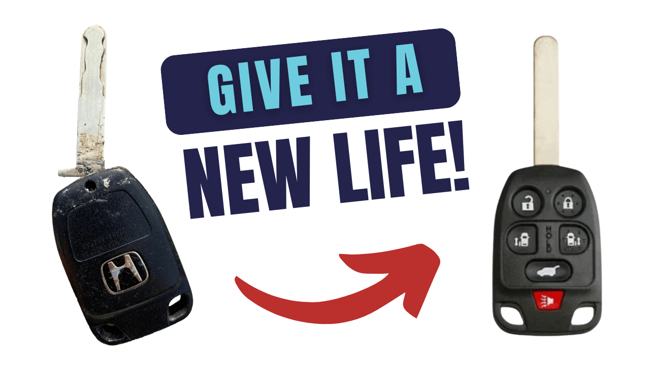 6 Button Honda Key w/ Remote Fob Repair Kit w/ Key By Photo Cutting Service (HON-REPAIR-ODY-83) - Tom's Key Company