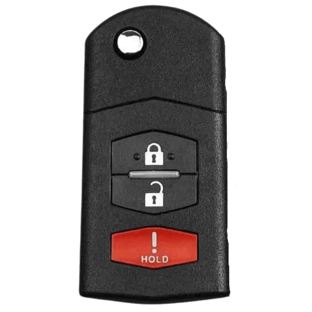 Mazda OEM Keyless Entry Flip Key 3-Button with Trunk Release (BGBX1T478SKE125-01-3B-OEMFLIP) - Tom's Key Company
