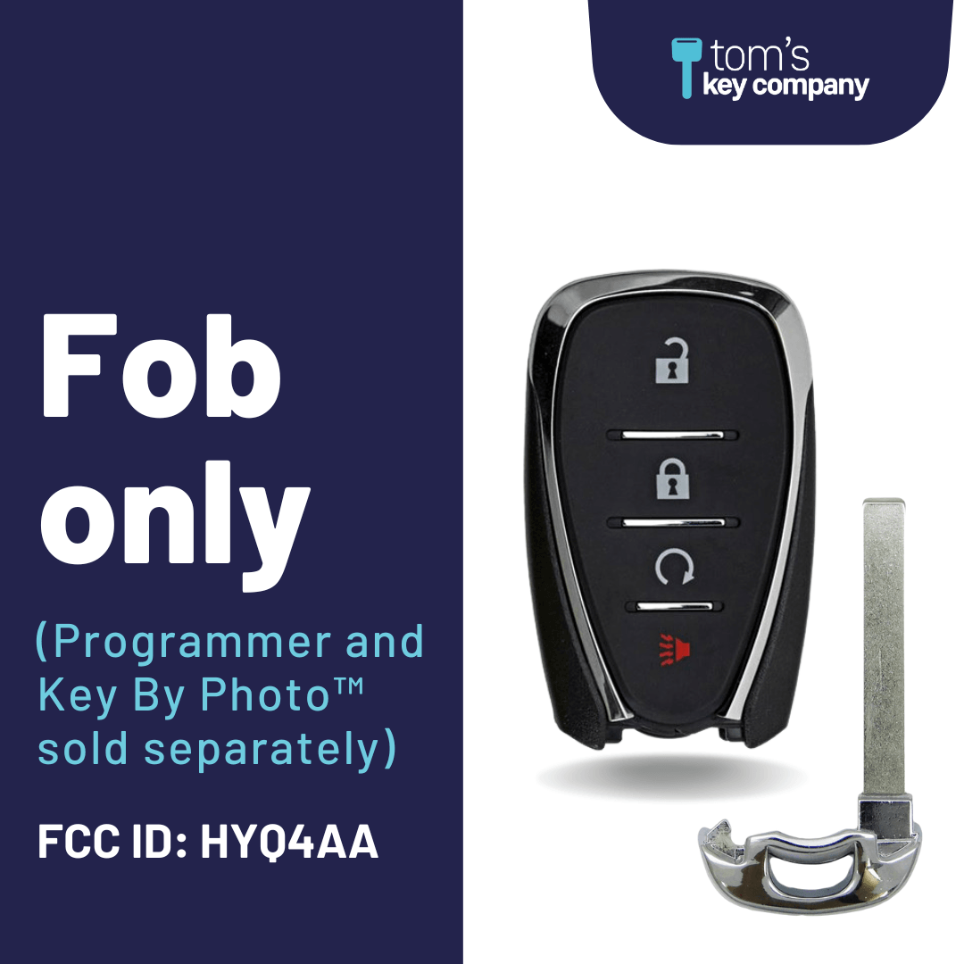 Buick Encore, Chevrolet Bolt, Equinox, Sonic, Spark, Trax & Volt 4-Button Smart Key with Remote Start (GMCHEVSK-RS-4B-HYQ4AA) - Tom's Key Company
