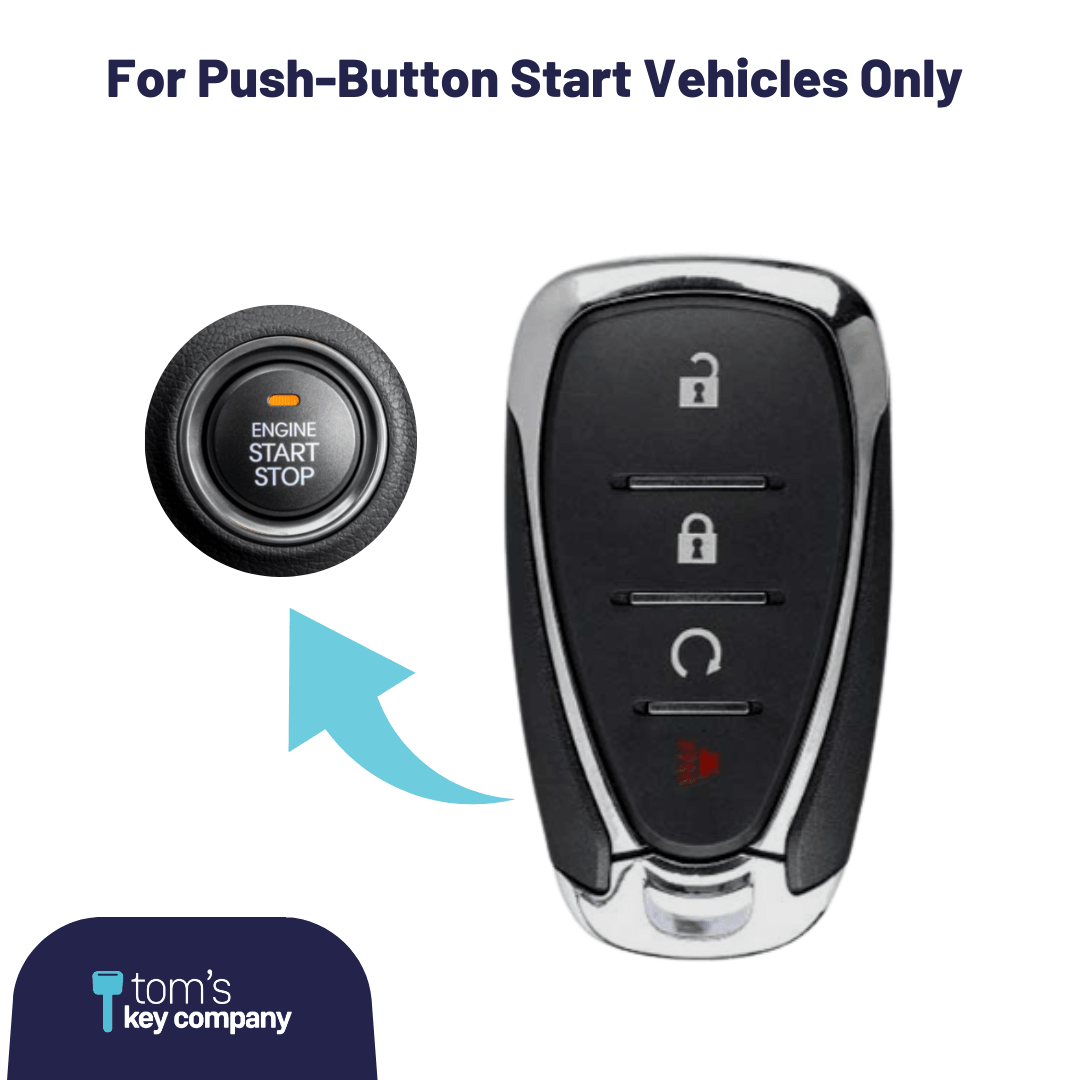 Buick Encore, Chevrolet Bolt, Equinox, Sonic, Spark, Trax & Volt 4-Button Smart Key with Remote Start (GMCHEVSK-RS-4B-HYQ4AA) - Tom's Key Company