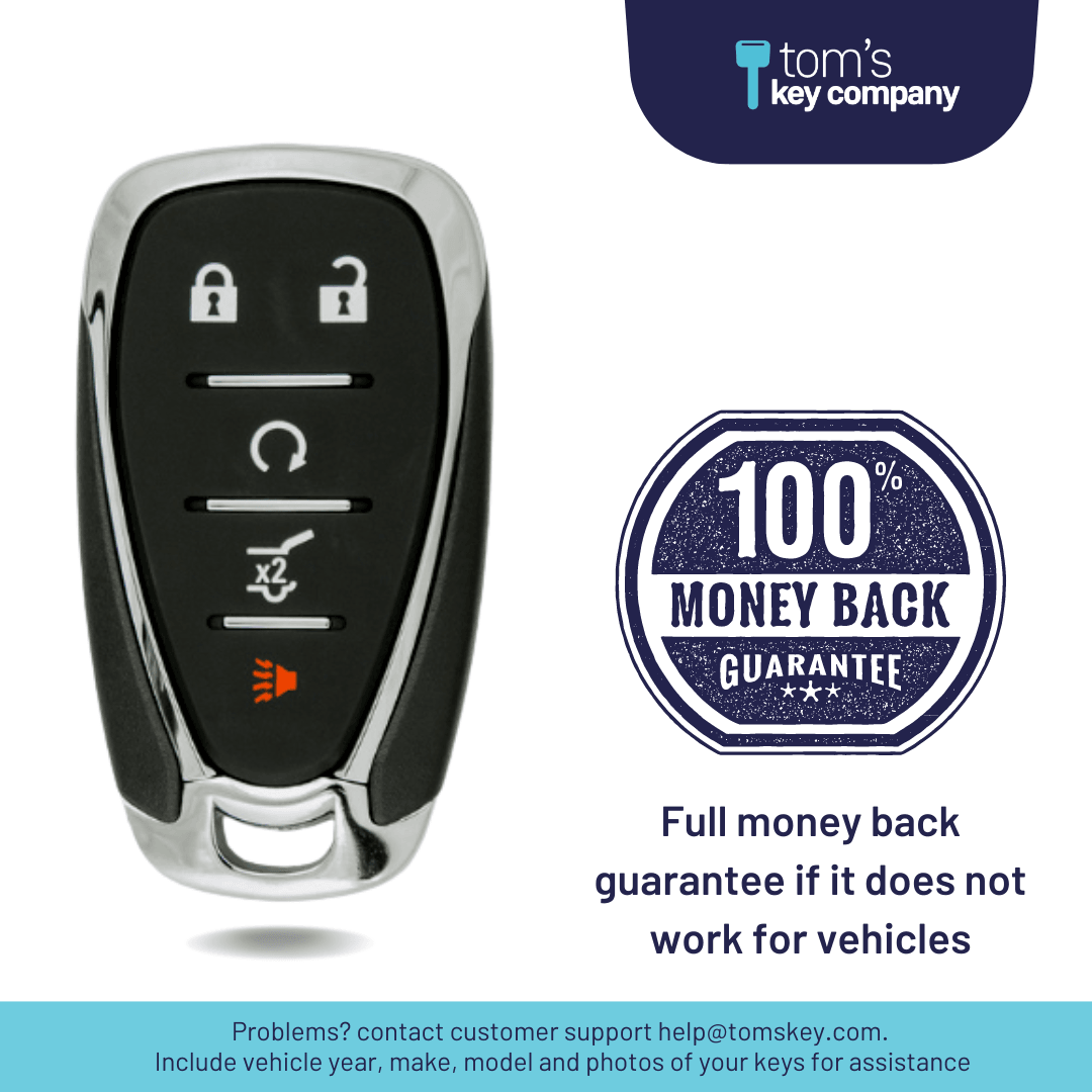 Chevrolet Blazer, Equinox, & Traverse 5-Button Smart Key with Trunk Release (GMCHEVSK-5B-HATCH-HYQ4EA) - Tom's Key Company