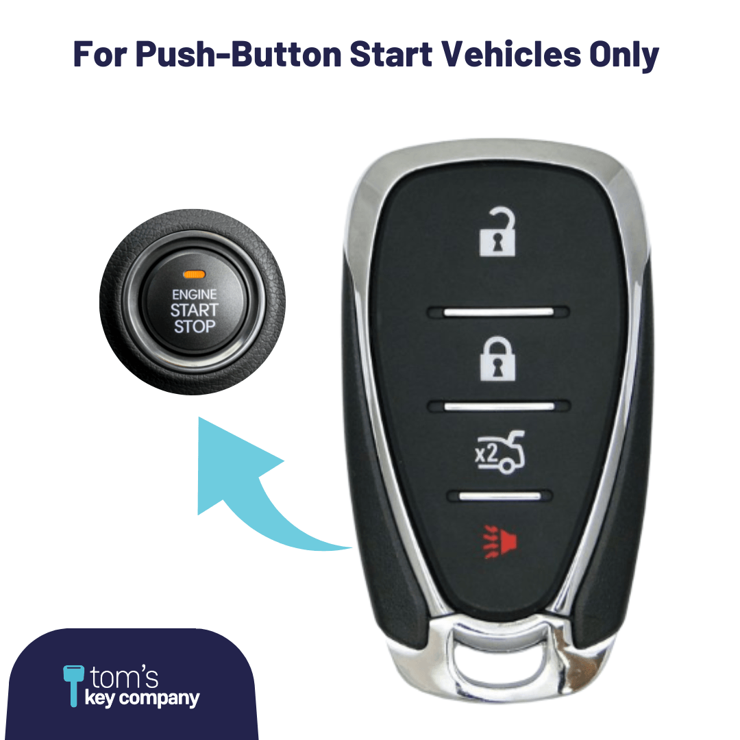 Chevrolet Camaro, Cruze, Impala, & Malibu 4-Button Smart Key with Trunk Release (GMCHEVSK-TR-4B-HYQ4EA) - Tom's Key Company