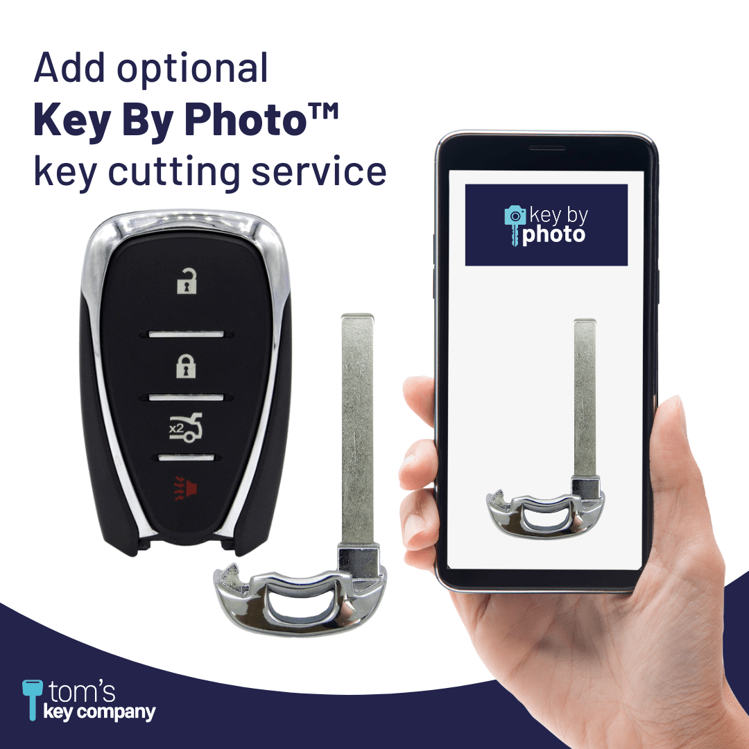 Chevrolet Camaro, Cruze, Impala, & Malibu 4-Button Smart Key with Trunk Release (GMCHEVSK-TR-4B-HYQ4EA) - Tom's Key Company
