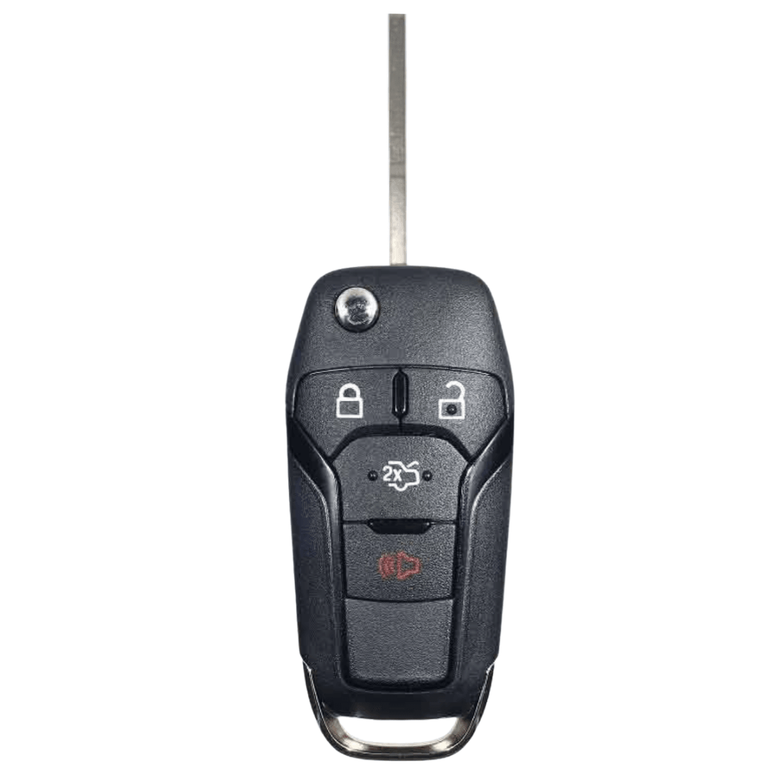 Ford OEM Keyless Entry Flip Key 4-Button with Trunk Release (FORFK-OEM-LOGO-4B-TRUNK-FLP) - Tom's Key Company