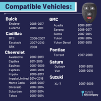 Keyless Entry Remote for Select Buick, Cadillac, Chevrolet, GMC, Pontiac, Saturn, & Suzuki Vehicles, 4 Button Remote FOB (GMRM-MZ0RE-KIT) - Tom's Key Company