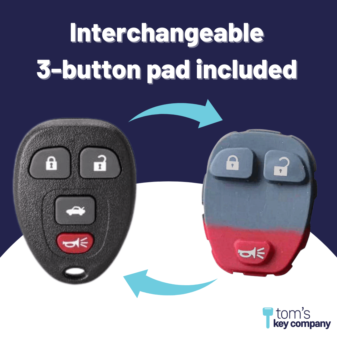 Keyless Entry Remote for Select Buick, Cadillac, Chevrolet, GMC, Pontiac, Saturn, & Suzuki Vehicles, 4 Button Remote FOB (GMRM-MZ0RE-KIT) - Tom's Key Company