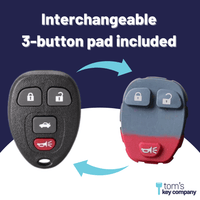 Keyless Entry Remote for Select Buick, Cadillac, Chevrolet, GMC, Pontiac, Saturn, & Suzuki Vehicles, 4 Button Remote FOB (GMRM-MZ0RE-KIT) - Tom's Key Company