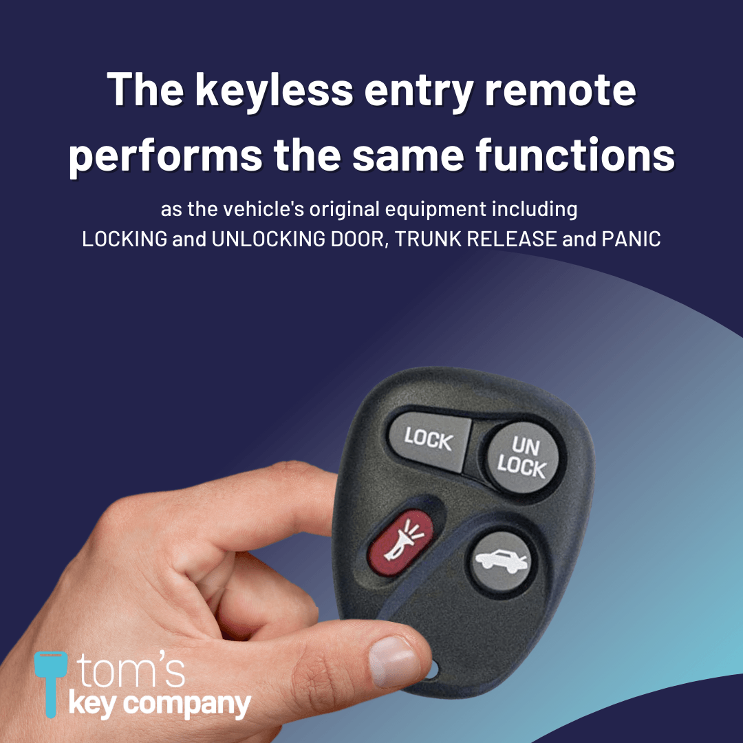 Keyless Entry Remote for Select Buick, Chevrolet, Cadillac, GMC, Oldsmobile, & Pontiac Vehicles, 4 Button Remote FOB (GMRM-4TZ0RE-KIT) - Tom's Key Company