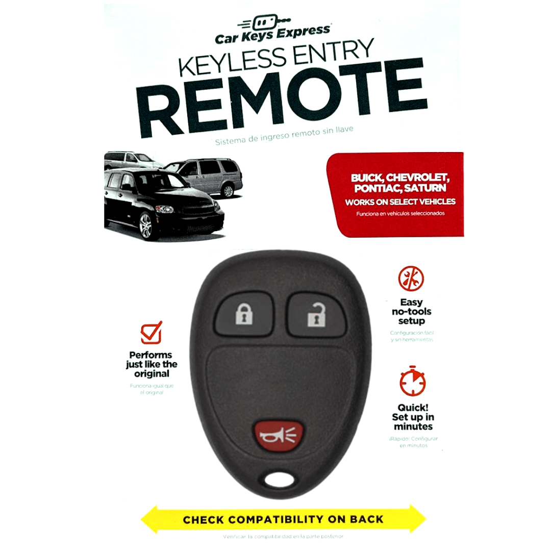 Keyless Entry Remote for Select Buick, Chevrolet, Pontiac & Saturn Vehicles, 3 Button Remote FOB (GMRM-3Z0RE-KIT) - Tom's Key Company