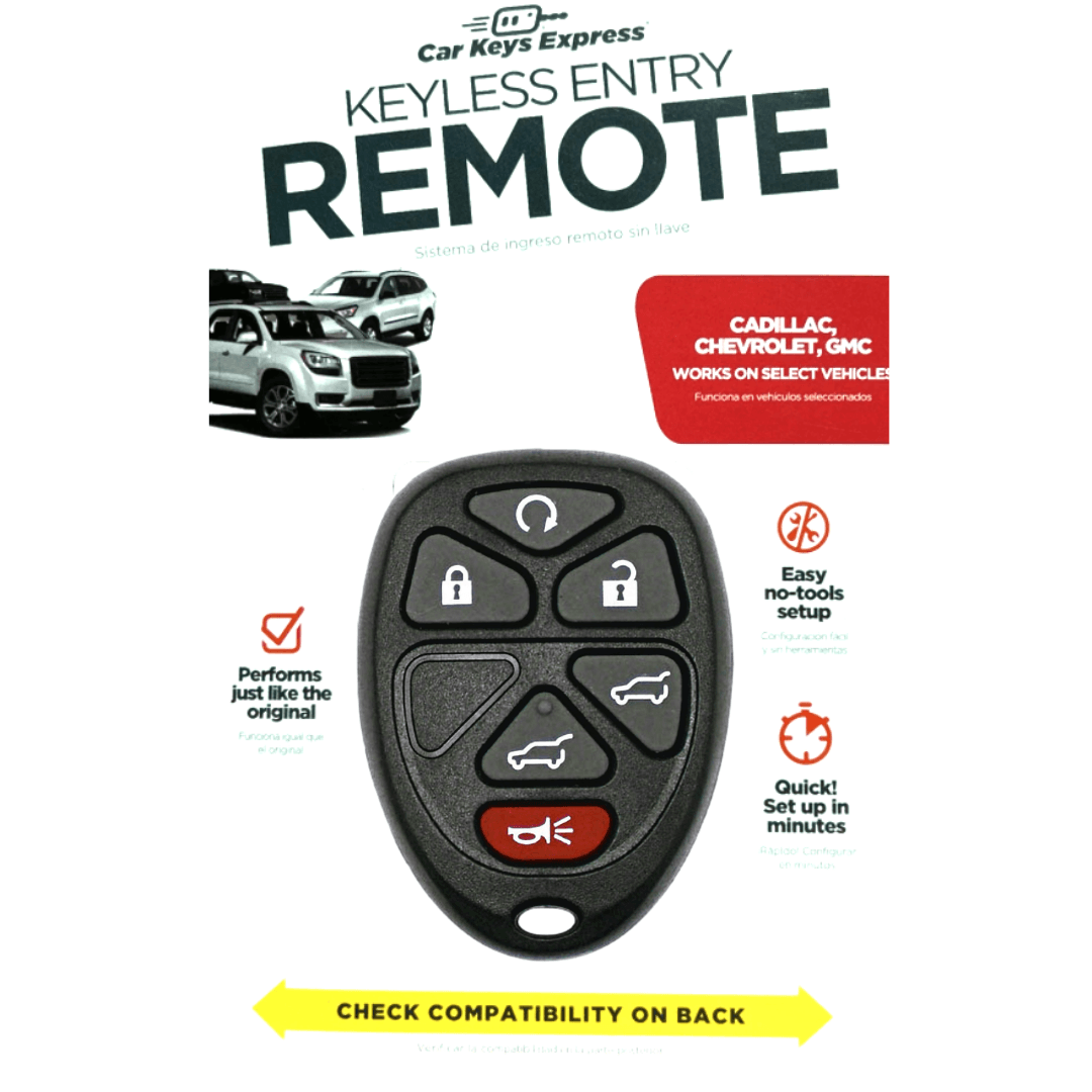 Keyless Entry Remote for Select Cadillac, Chevrolet, & GMC Vehicles, 6  Button Remote FOB (GMRM-6THZ0RE-KIT)