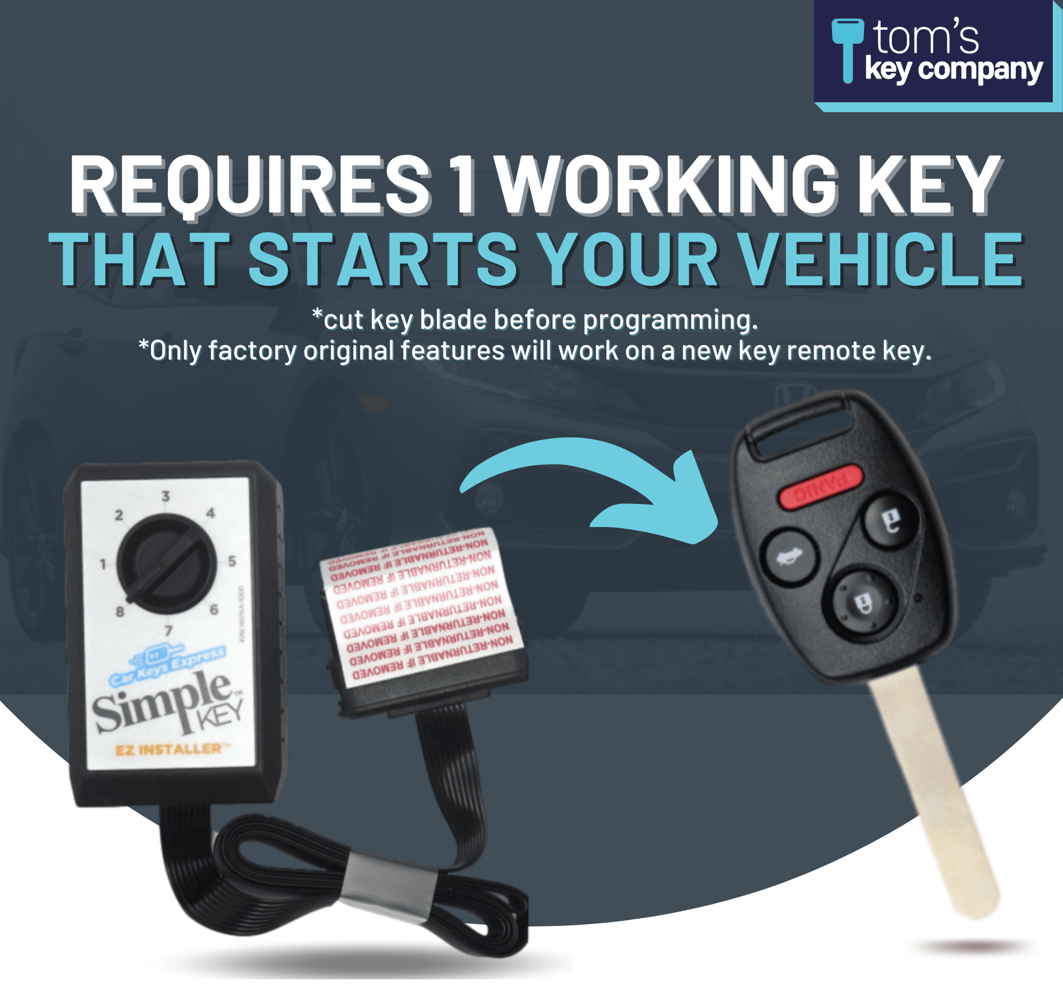 Simple Key Programming Kit - Honda Accord 2008-2012 KR55WK49308 - (HNRH-H4TZ1SK-KIT) - Tom's Key Company
