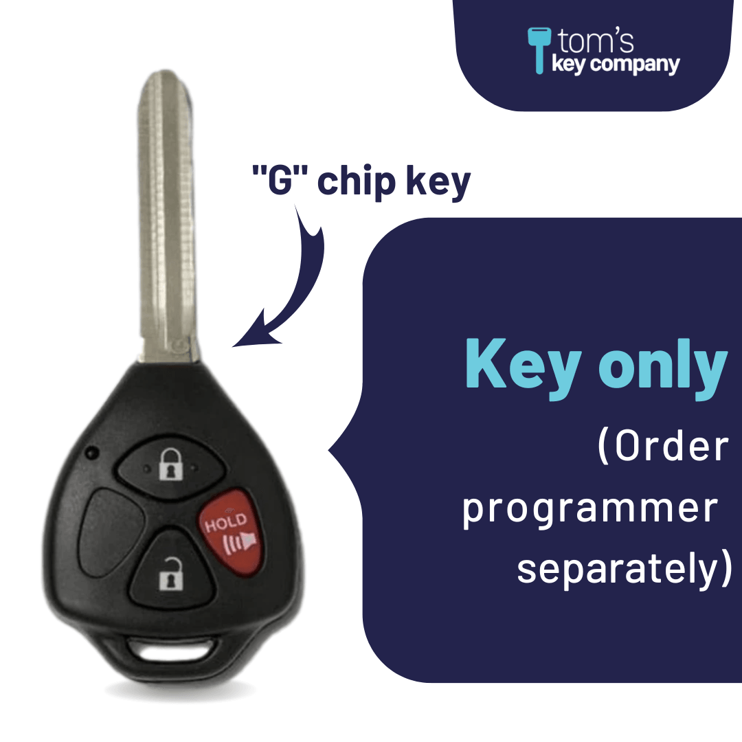 Toyota 4Runner, Rav4 and Yaris Key & Remote (“G” Chip Key with 3 Butto
