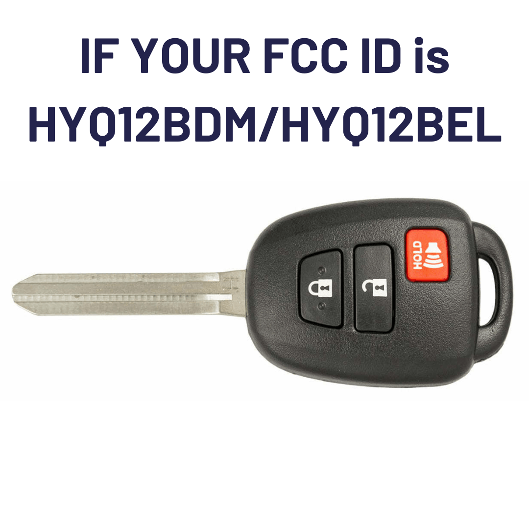 Toyota Prius C and Tacoma Key and Remote ("H" Chip key with 3 Button Keyless Entry Remote FOB) HYQ12BEL-3B-H (HYQ12BDM) - Tom's Key Company