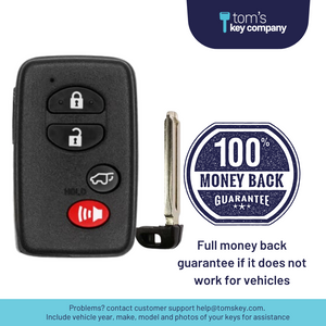 2008-2013 Toyota Highlander Smart Key FOB /4-Button (#0140 Board) HYQ14AAB-4B-0140Board-FOB-High - Tom's Key Company