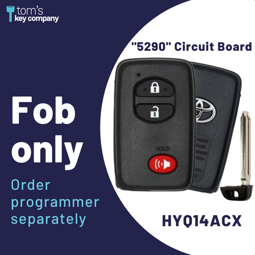 2010-2019 Toyota 4Runner / New 3-Button OEM Smart Key FOB (HYQ14ACX-3B-FOB-BLACK-LOGO) - Tom's Key Company