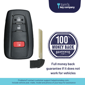 2018-2021 Toyota C-HR 3-Button Smart Key FOB (MOZBR1ET-3B-FOB) - Tom's Key Company