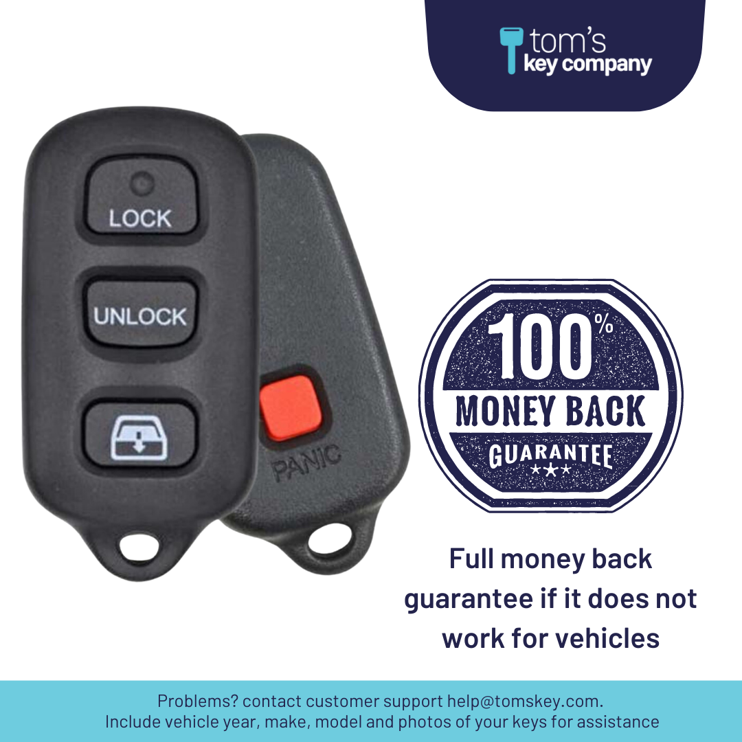 4 Button Keyless Entry Remote Car Key FOB for Select Toyota Vehicles (HYQ12BBX-4B) - Tom's Key Company