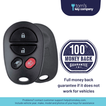 Cargar imagen en el visor de la galería, 4 Button Keyless Entry Remote Car Key FOB for Toyota Sequoia (GQ43VT20T-4B-HATCH) - Tom&#39;s Key Company
