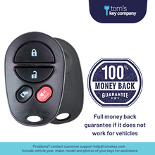Cargar imagen en el visor de la galería, 4 Button Keyless Entry Remote Car Key FOB for Toyota Sienna Vans (GQ43VT20T-4B-DOOR) - Tom&#39;s Key Company