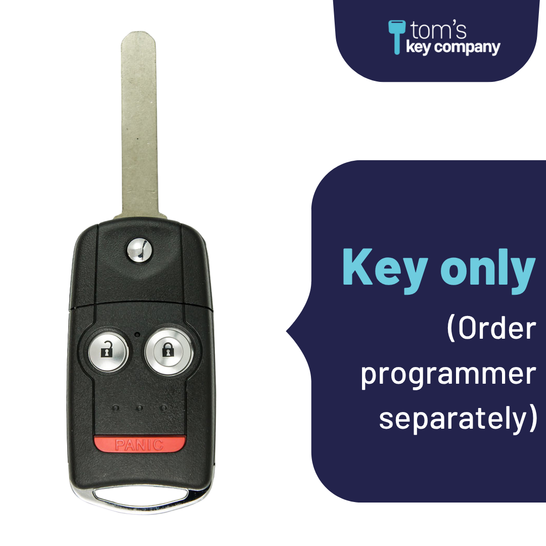 Brand New Aftermarket 3-Button Remote Key with Lock, Unlock, Panic for Select Acura Vehicles (ACUCK-3B-888-K)