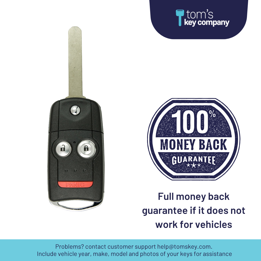 Brand New Aftermarket 3-Button Remote Key with Lock, Unlock, Panic for Select Acura Vehicles (ACUCK-3B-888-K)