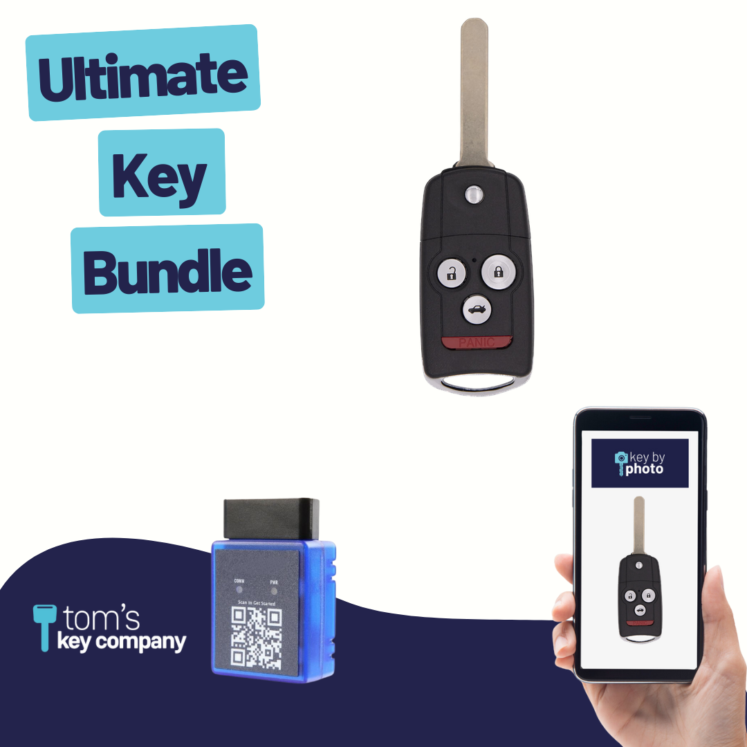 Ultimate Remote Key Bundle with Programming Tool, Aftermarket 4-Button Remote Key and Key By Photo for Select Acura Vehicles (ACUCK-4B-890-K-UKB)