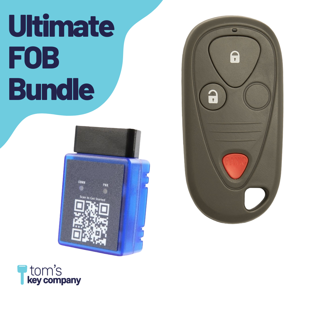 Ultimate Remote FOB Bundle with Programming Tool and Aftermarket 3 Button Remote FOB for Select Acura Vehicles (ACUFOB-3B-867-K-UKB)