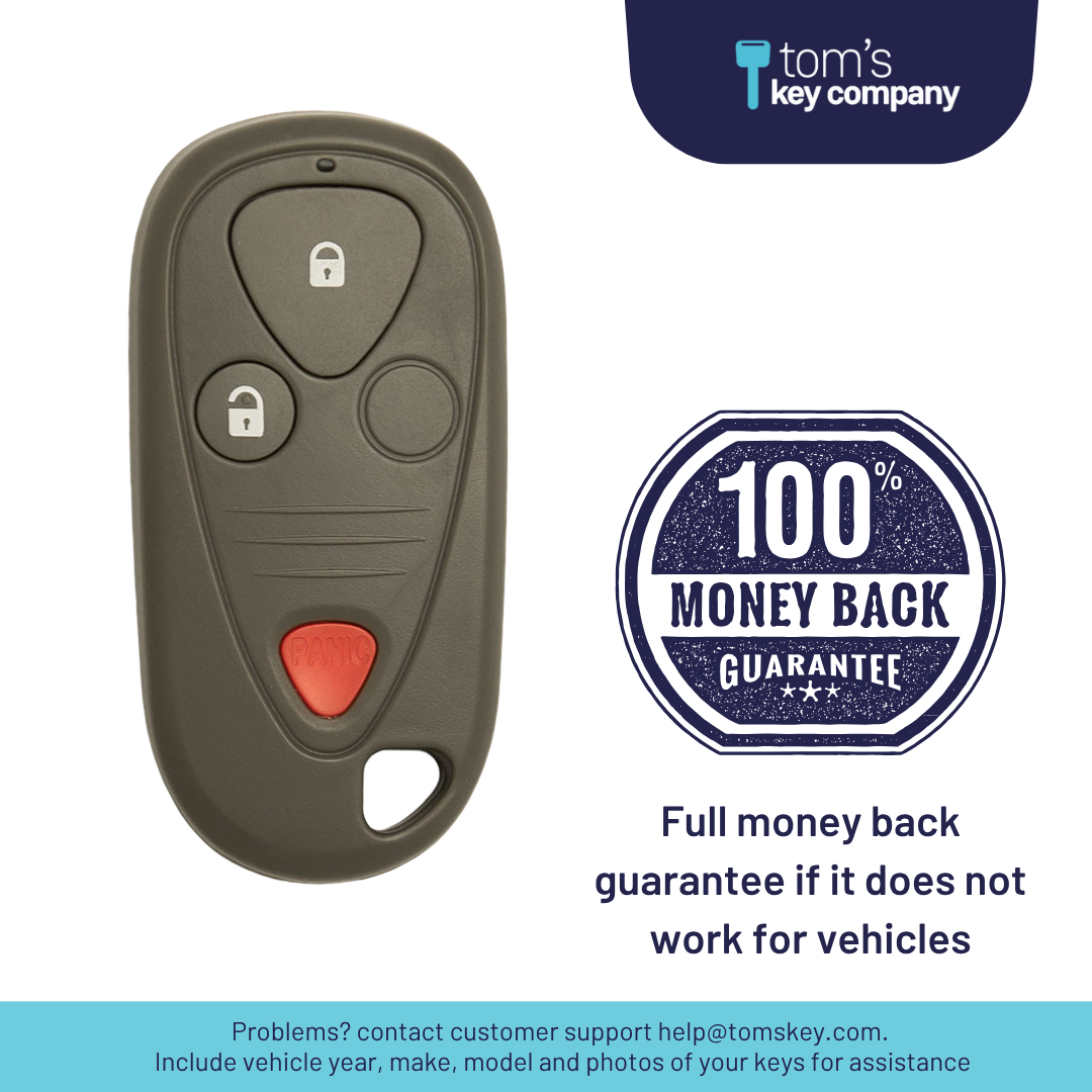 Brand New Aftermarket 3-Button Remote Fob with Lock, Unlock, Panic for Select Acura Vehicles (ACUFOB-3B-867-K)