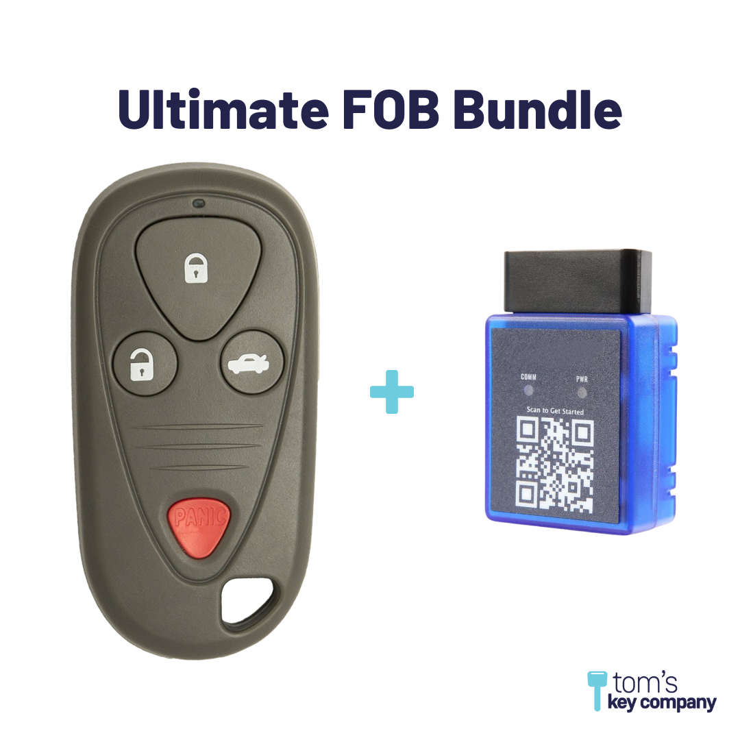 Ultimate Remote FOB Bundle with Programming Tool and Aftermarket 4 Button Remote FOB for Select Acura Vehicles (ACUFOB-4B-875-K-UKB)