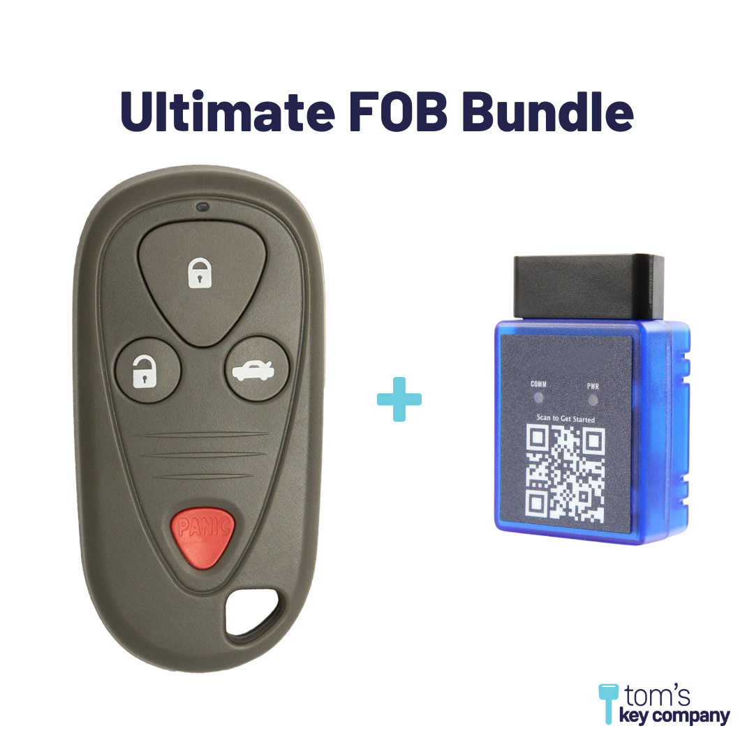 Ultimate Remote FOB Bundle with Programming Tool and Aftermarket 4 Button Remote FOB for Select Acura Vehicles (ACUFOB-4B-887-K-UKB)