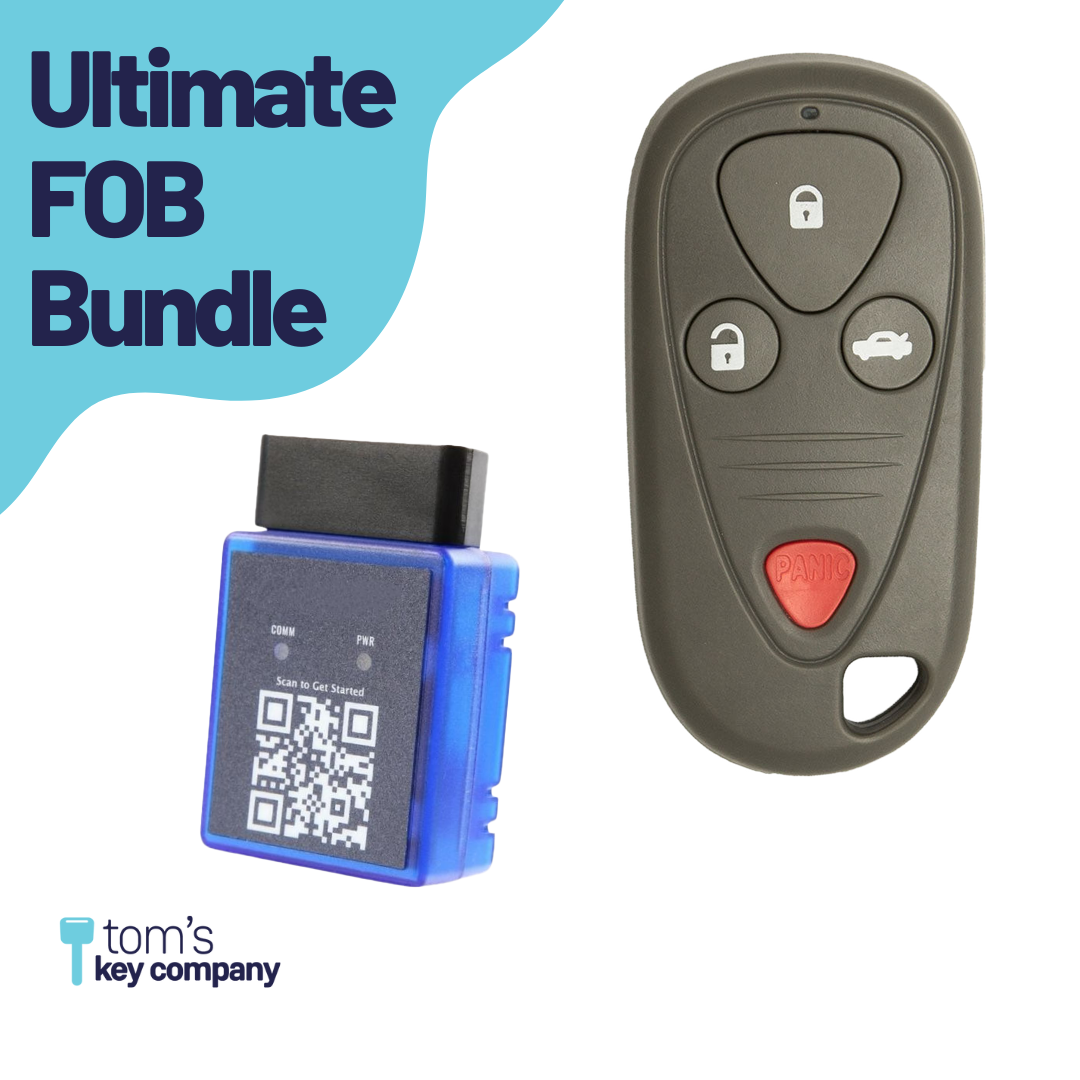 Ultimate Remote FOB Bundle with Programming Tool and Aftermarket 4 Button Remote FOB for Select Acura Vehicles (ACUFOB-4B-887-K-UKB)