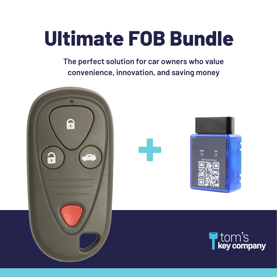 Ultimate Remote FOB Bundle with Programming Tool and Aftermarket 4 Button Remote FOB for Select Acura Vehicles (ACUFOB-4B-887-K-UKB)