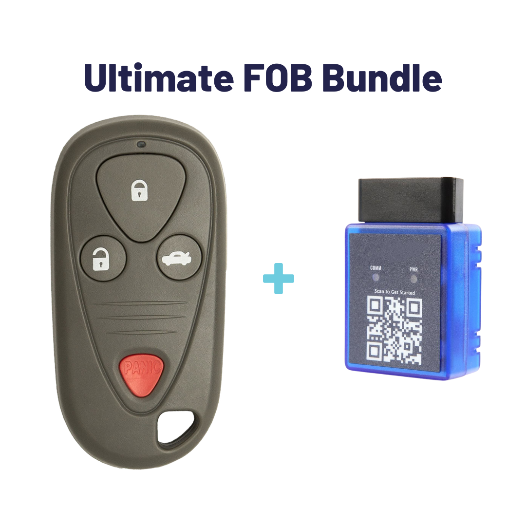 Ultimate Remote FOB Bundle with Programming Tool and Aftermarket 4 Button Remote FOB for Select Acura Vehicles (ACUFOB-4B-887-K-UKB)