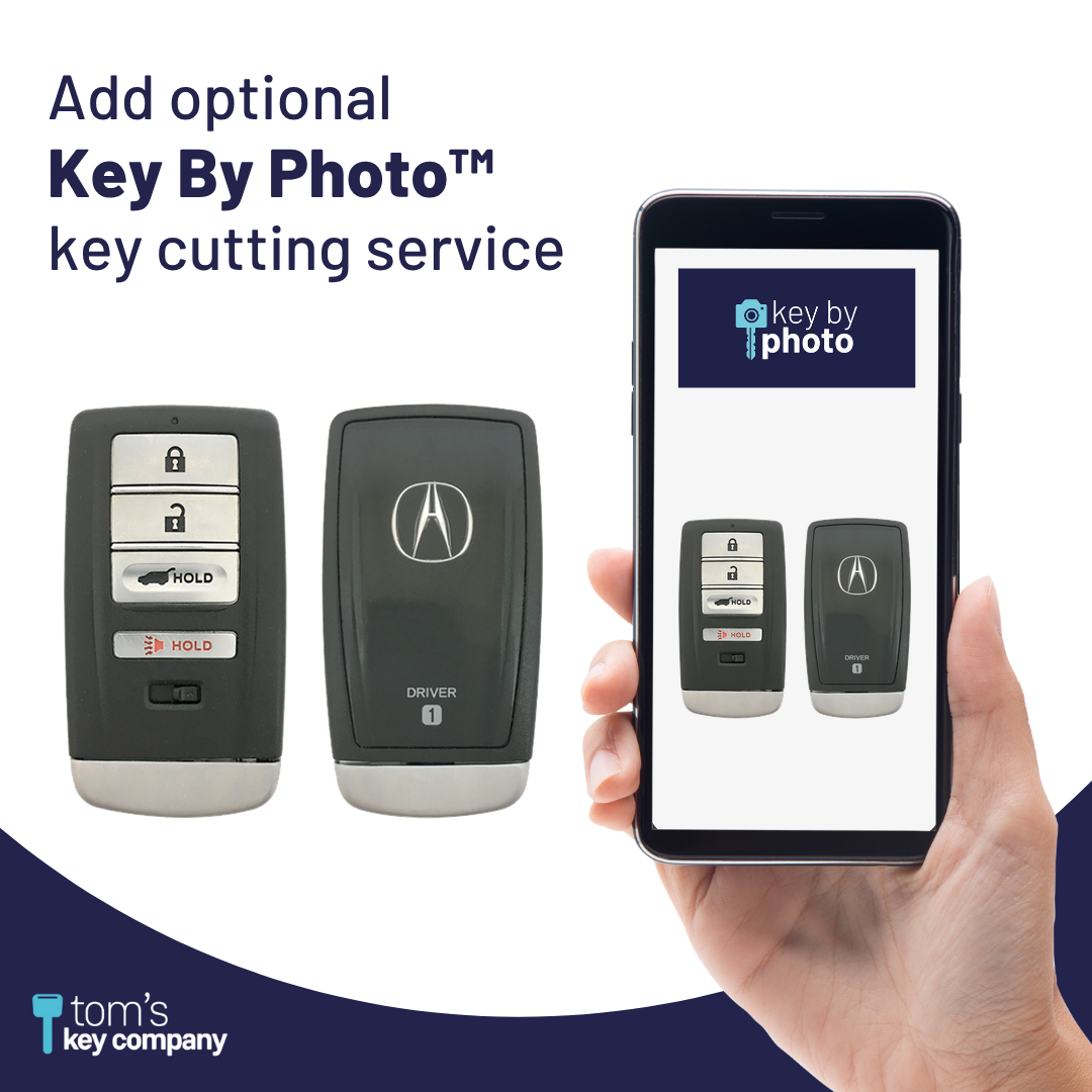 Like New Refurbished 4-Button Smart Key Fob with Lock, Unlock, Hatch Hold, Panic for Select Acura Vehicles (ACUSK-4B-HR-918-REF-K)