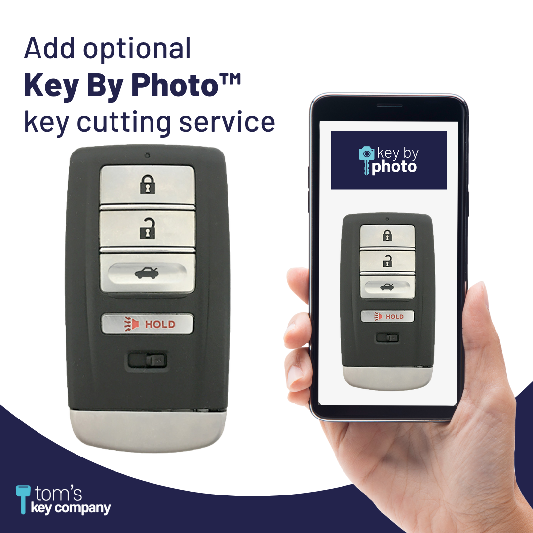 Like New Refurbished 4-Button Smart Key Fob with Lock, Unlock, Trunk, Panic for Select Acura Vehicles (ACUSK-4B-TR-917-REF-K)