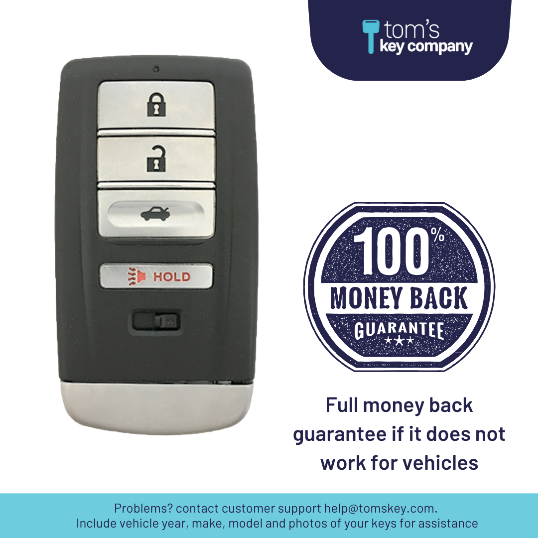 Like New Refurbished 4-Button Smart Key Fob with Lock, Unlock, Trunk, Panic for Select Acura Vehicles (ACUSK-4B-TR-917-REF-K)