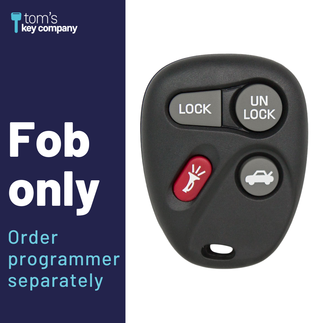 Brand New Aftermarket 4-Button Remote Fob with Lock, Unlock, Trunk, Panic for Select Buick, Cadillac and Pontiac Vehicles (BUIFOB-4B-585-K)