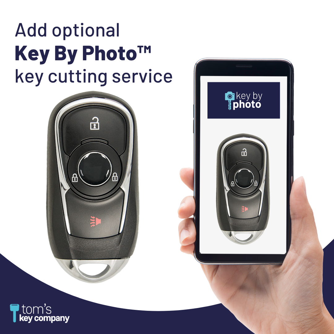 Like New Refurbished 3-Button Smart Key Fob with Lock, Unlock, Panic for Select Buick Vehicles (BUISK-3B-896-K)