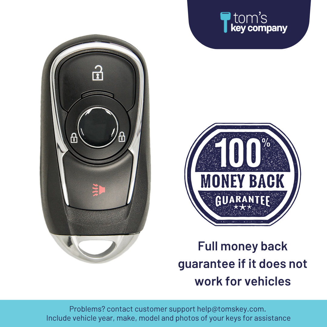 Like New Refurbished 3-Button Smart Key Fob with Lock, Unlock, Panic for Select Buick Vehicles (BUISK-3B-896-K)