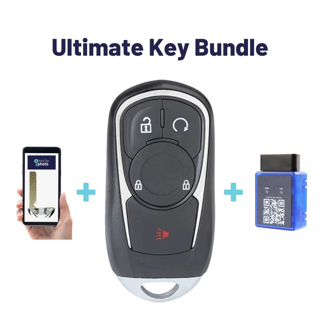 Ultimate Smart Key Bundle with Programming Tool, Aftermarket 4-Button Smart Key Fob and Key By Photo for Select Buick Vehicles (BUISK-4B-936-K-UKB)