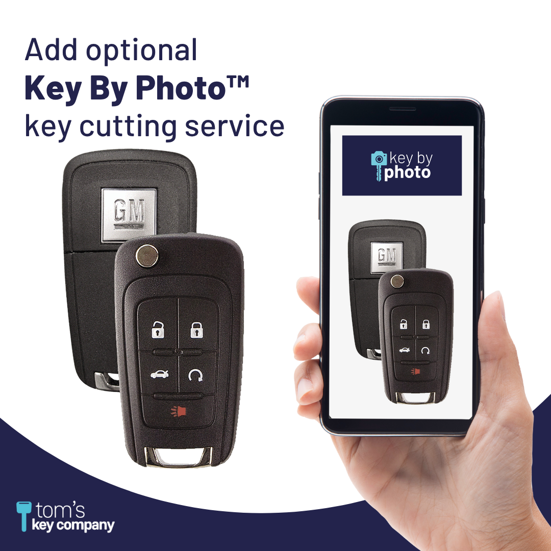 Like New Refurbished 5-Button Smart Key Fob with Lock, Unlock, Remote Start, Trunk, Panic for Select Buick Vehicles (BUISK-5B-RSTR-915-REF-K)