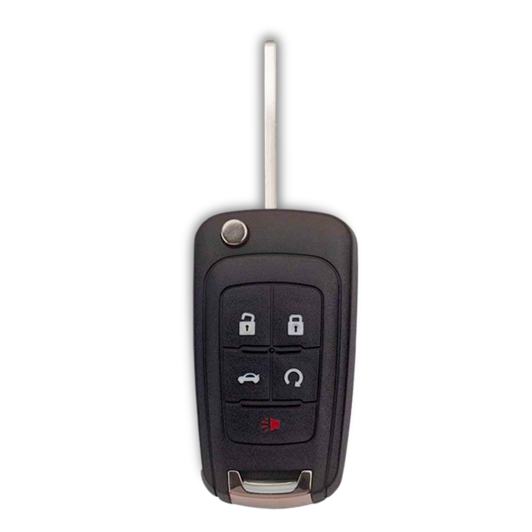 Brand New Aftermarket Smart Flip Emergency Key 5-Button with Trunk Release & Remote Start for Select Buick Vehicles (BUISK-5B-TRUNK-RS-FK)
