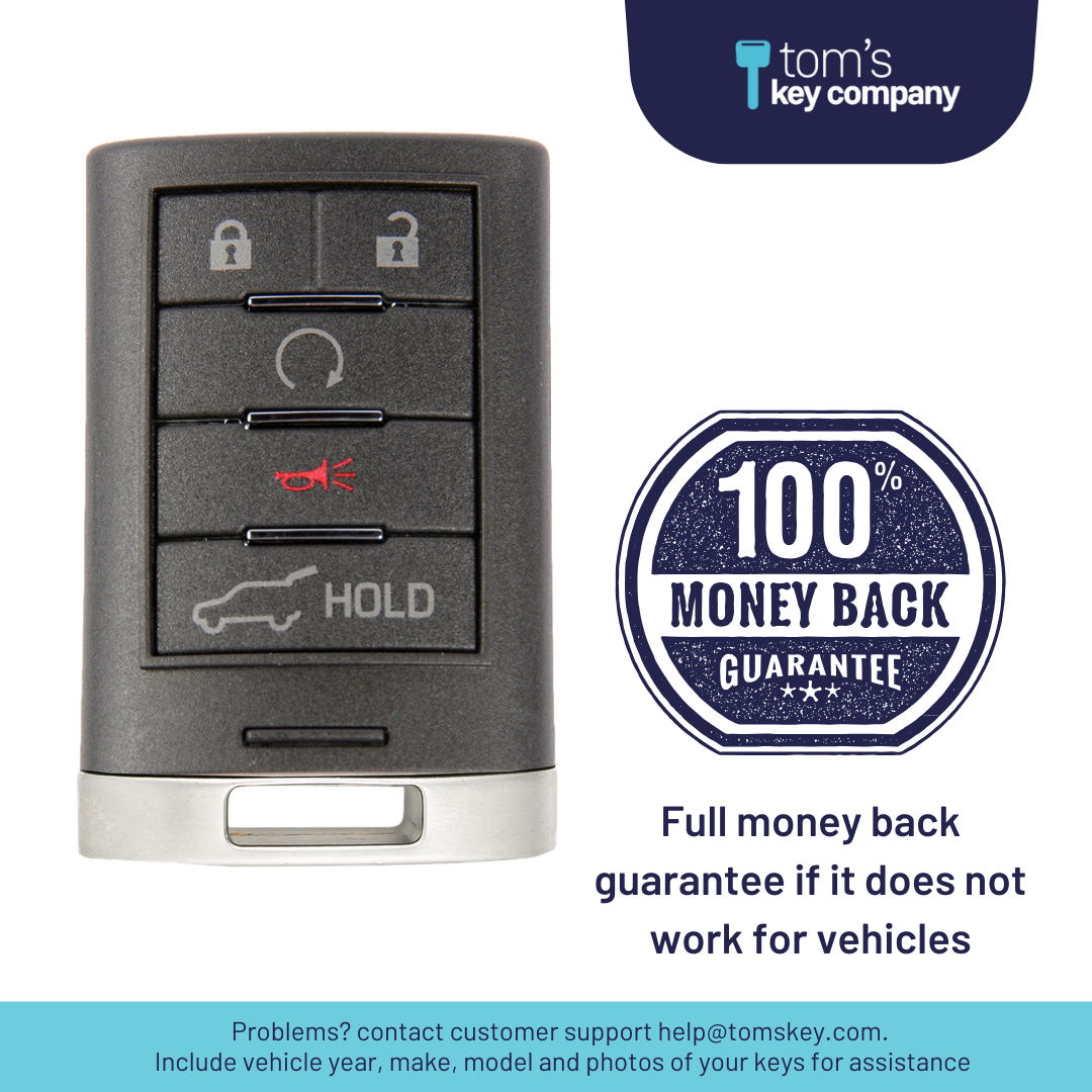 Ultimate Smart Key Bundle with Programming Tool, Refurbished 5-Button Smart Key Fob and Key By Photo for Select Cadillac Vehicles (CADSK-5B-149-K-UKB)