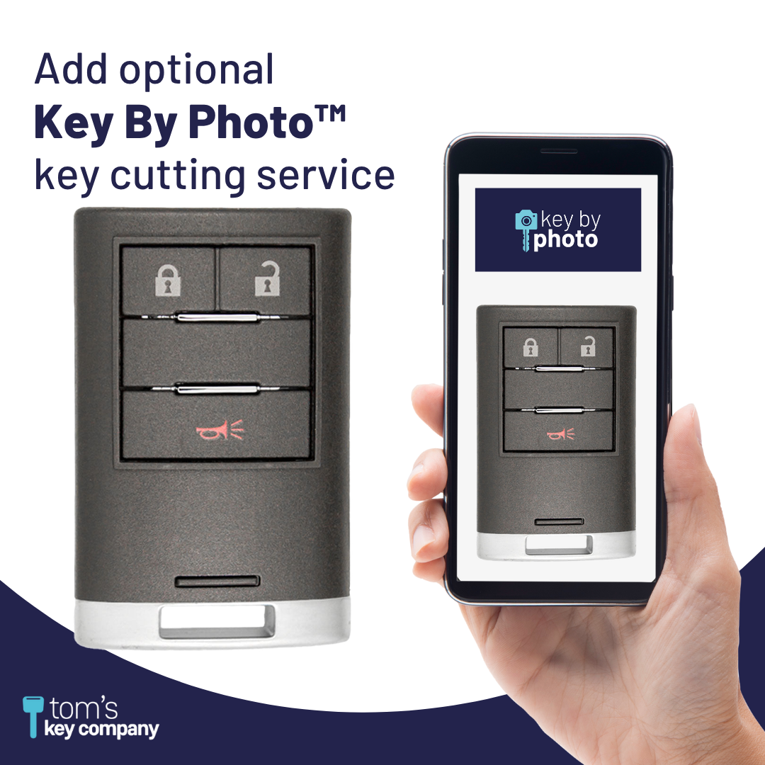 Like New Refurbished 3-Button Smart Key Fob with Lock, Unlock, Panic for Select Cadillac Vehicles (CADSK- 3B-164-K)