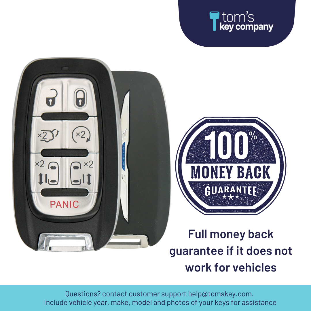 Like New Refurbished OEM 7-Button Smart Key Fob with Remote Start, Trunk Release, Left and Right Sliding Doors for Select Chrysler Vehicles (CDJ-7B-5900-REFURB)