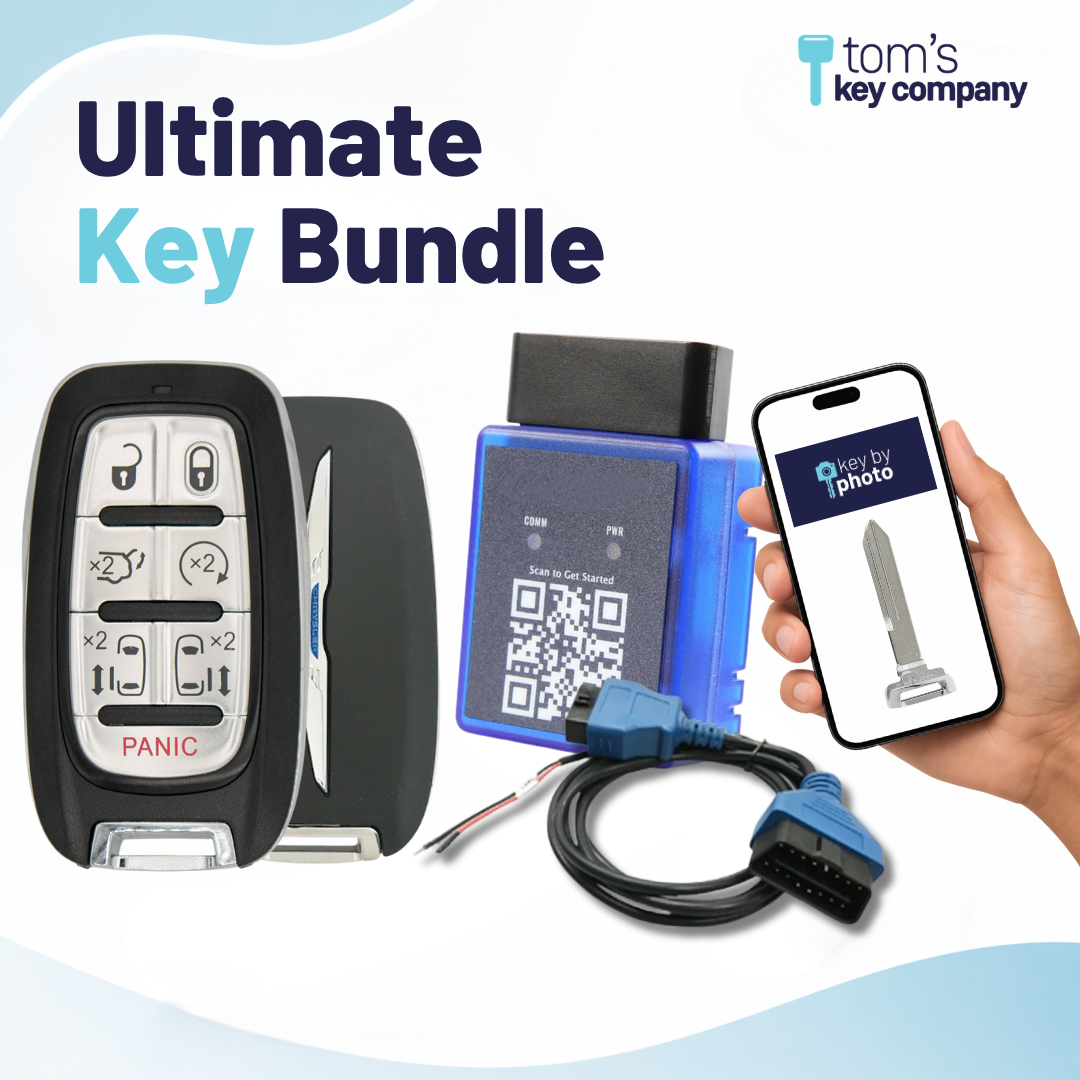 Ultimate DIY Car Key Replacement Kit for Chrysler Pacifica (2019–2026) & Voyager (2020–2025) – 7 Button Smart Key w/ PairMyKey, Bypass Cable & Key by Photo (CDJ-7B-5900-REFURB-PMKA-BC-KBP-UKB)