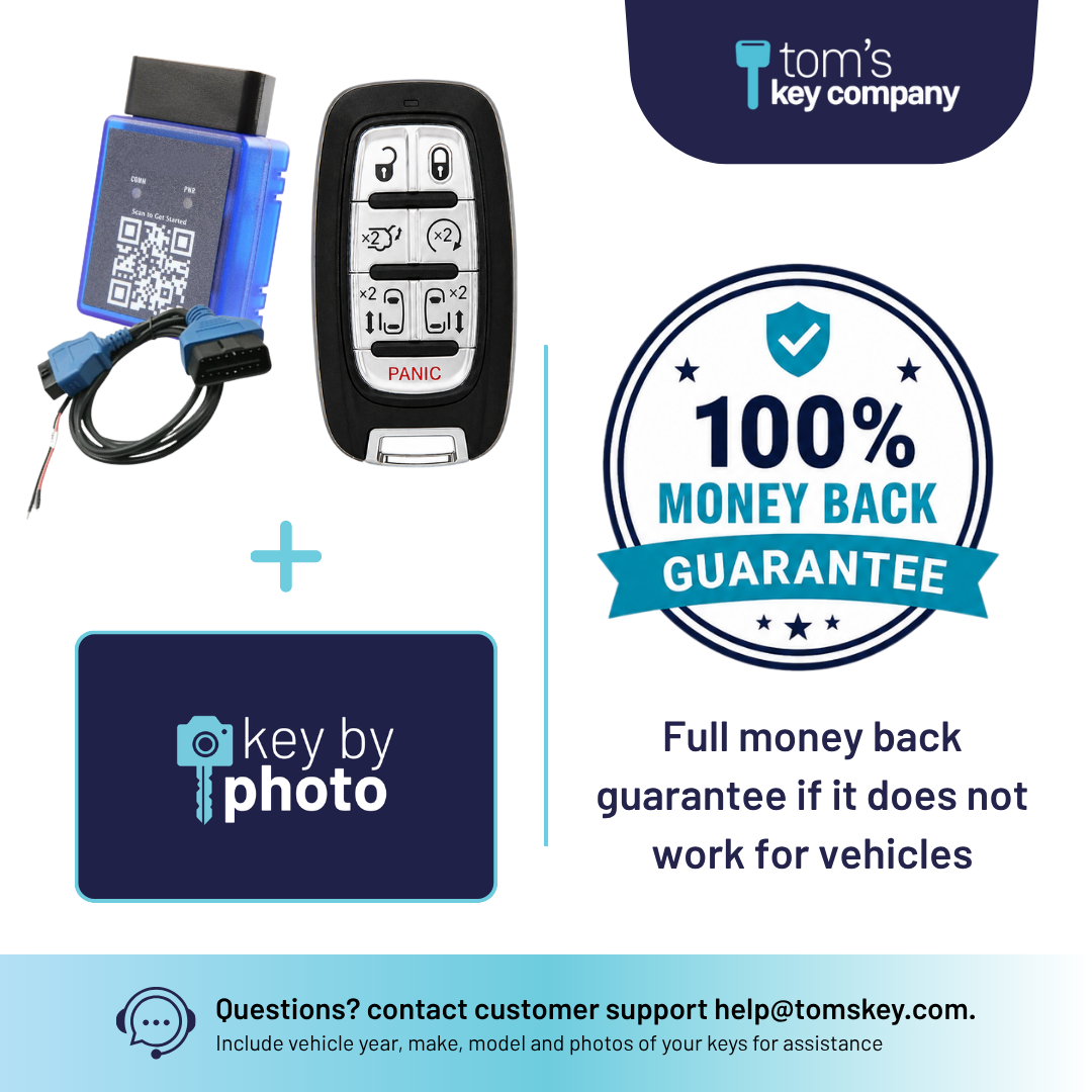 Ultimate DIY Car Key Replacement Kit for Chrysler Pacifica (2019–2026) & Voyager (2020–2025) – 7 Button Smart Key w/ PairMyKey, Bypass Cable & Key by Photo (CDJ-7B-5900-REFURB-PMKA-BC-KBP-UKB)
