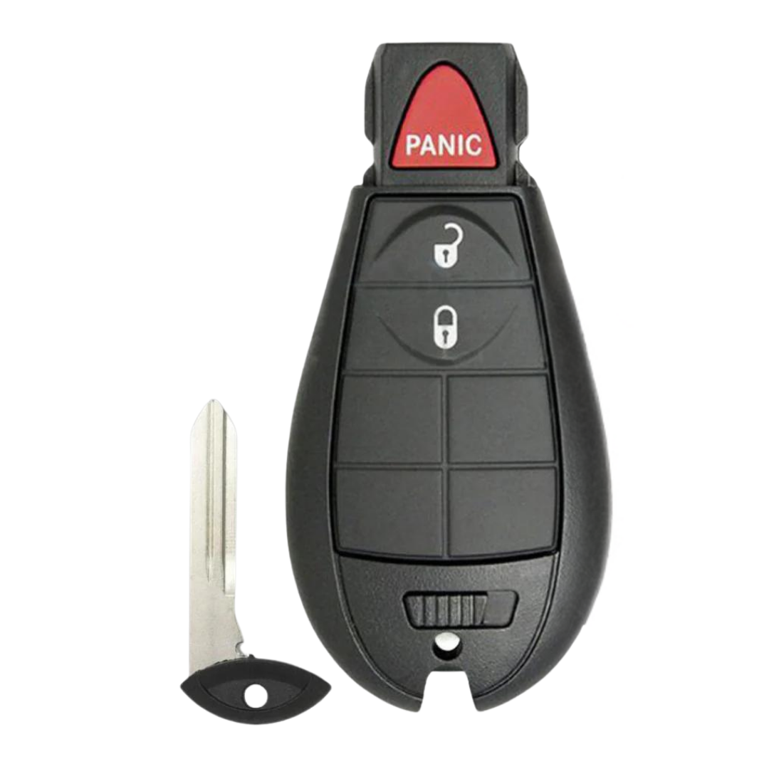 Brand New Aftermarket 3 Button FOBIK with Durashell for Select Jeep Vehicle (CDJ-GQ4-3B-FBK)