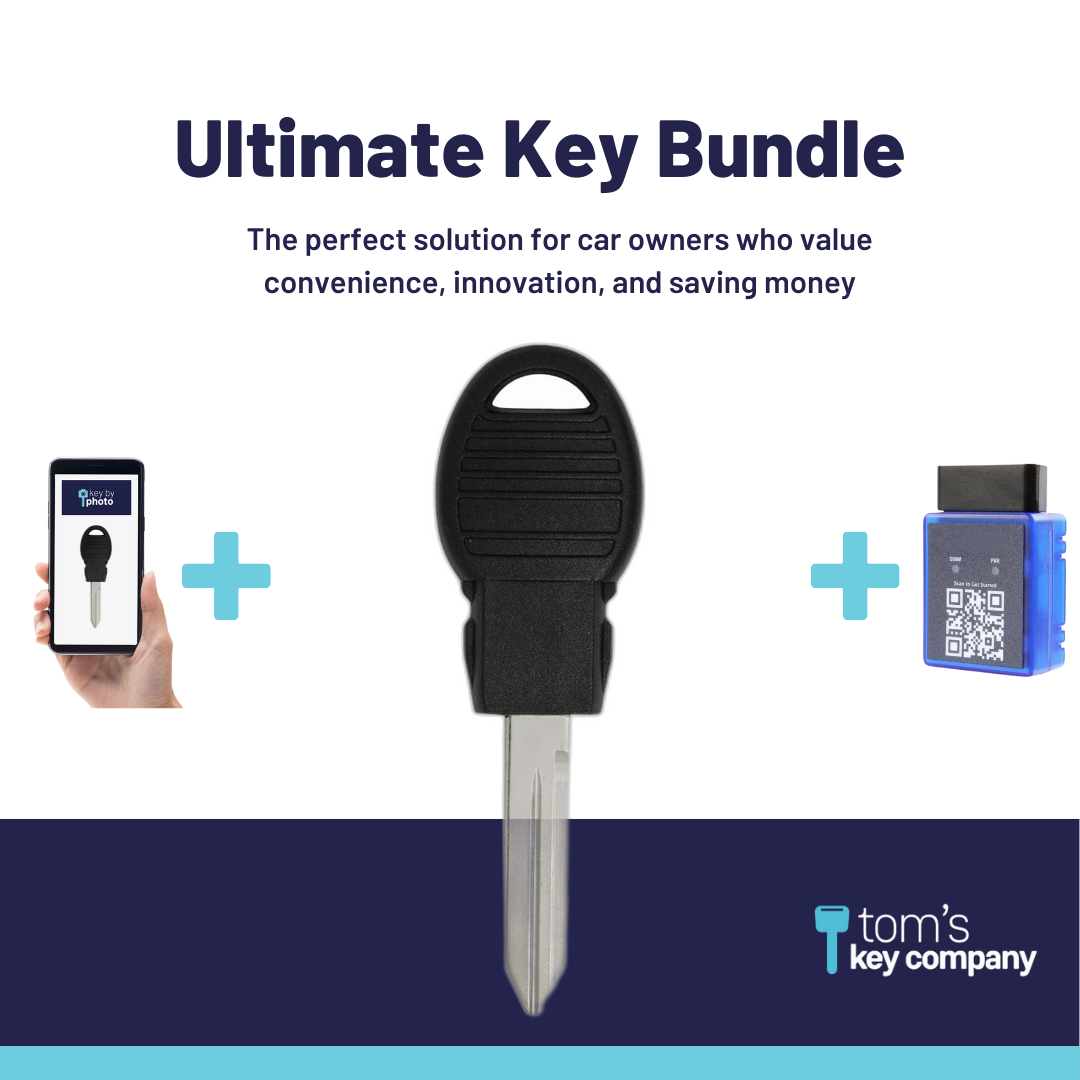 Ultimate Key Bundle with Programming Tool, Aftermarket Transponder Key and Key By Photo for Select Dodge Vehicles (CDJKEY-POD-UKB)