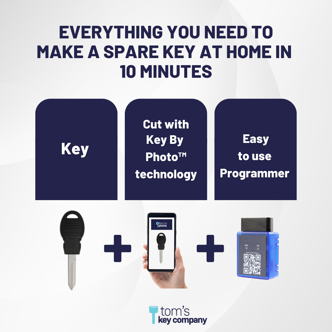 Ultimate Key Bundle with Programming Tool, Aftermarket Transponder Key and Key By Photo for Select Dodge Vehicles (CDJKEY-POD-UKB)